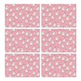 thumbnail image 1 of Pink Chicken Pattern Summer Placemats Table Placemats Set Of 6-Linen Kitchen Washable Placemats Table Mats 11.8"x17.7" Non-Slip Heat Resistant, 1 of 5