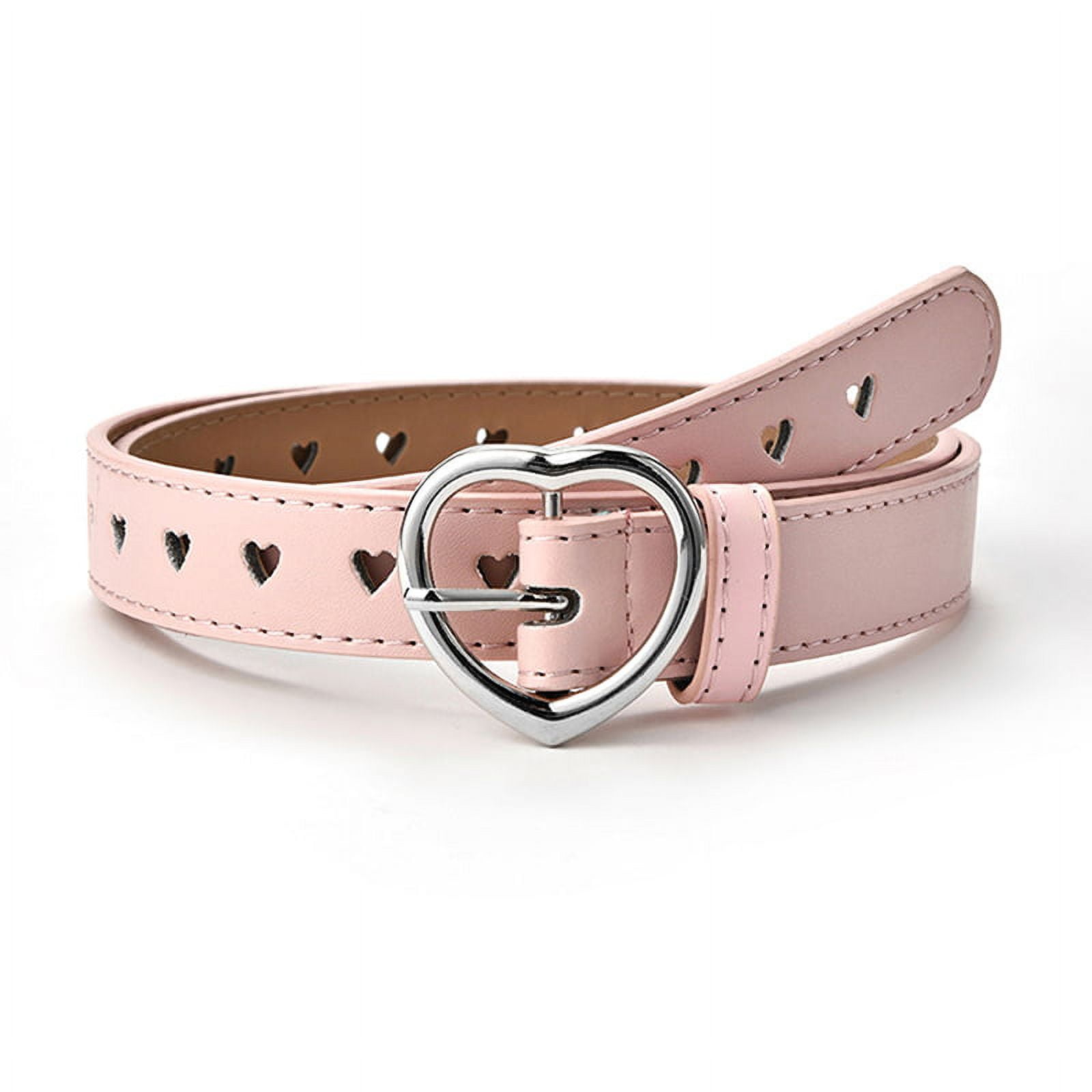 Girly Pink Heart Buckle Belt