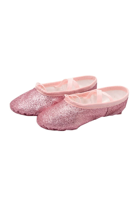Pink Children'S Ballet Shoes For Practice And Yoga With Flexible Construction, Suitable For Ages 7-8 Years And 7.7 Inch Insole