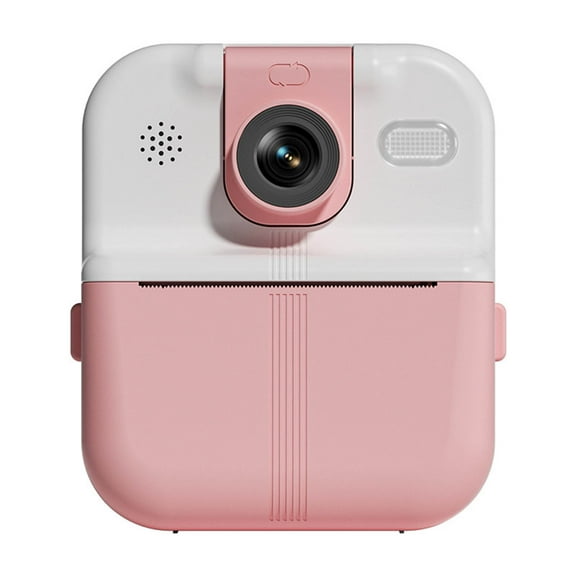 Pink Children’S Instant Print Camera 2.4 Inch Ips Screen 180° Rotating Lens Portable Thermal Printer