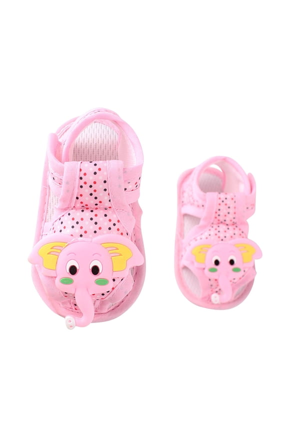 Pink Childrens Cloth Shoes With Rubber Sole And Comfortable Fit Ideal For Summer Play And Learning To Walk