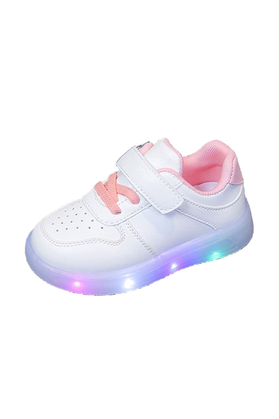 Pink Childrens Glowing Sneakers With Bright Lights For Kids Wear And School Events Fashionable And Practical
