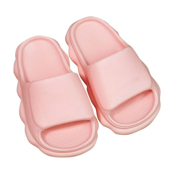 Pink Childrens Versatile Slippers With Solid Color, Flexible Sole And Slip Resistant For Girls And Boys