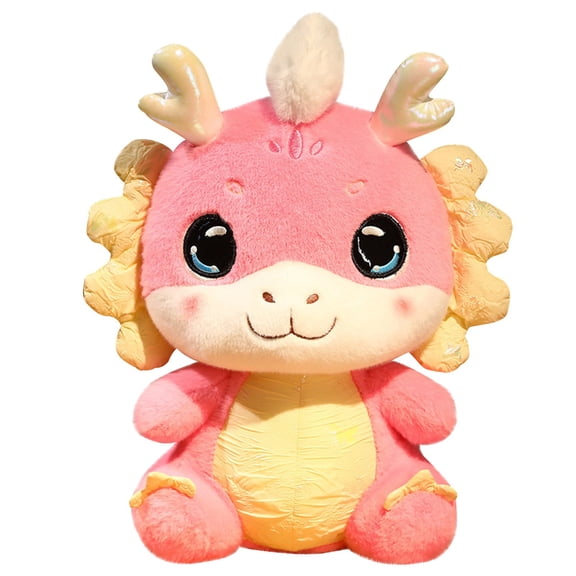 Pink Chinese New Year 2026 Plush Dragon Doll 35Cm Stuffed Animal Spring Festival Tang Costume For Home Office