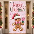 thumbnail image 1 of Pink Christmas Banner Snowman Pattern Winter Backdrop Gift Box Design Gold Stars Holiday Background for Christmas Party Home Decoration Winter Celebration, 1 of 9