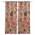 thumbnail image 1 of Pink Christmas Black Out Curtains 84 Inch Long for Living Room, Xmas Tree Balls Snowman Gingerbread Blackout Curtain Shade Thermal Insulated Window Curtains Grommet Drapes 42"x84" 2 Panels, 1 of 8