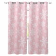thumbnail image 1 of Pink Christmas Blackout Curtains for Bedroom 45 Inch Length 2 Panels Set, Winter Xmas White Snowflakes Dots Thermal Insulated Energy Saving Window Treatment Curtains Blackout Drapes 52"x45", 1 of 8