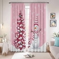 thumbnail image 1 of Pink Christmas Blackout Curtains for Bedroom/Living Room, Pinch Pleated Black Out Curtains, Winter Snowman Xmas Pine Tree Snowy Room Darkening Window Drapes with Hooks 2 Panels, 39"x70", 1 of 8