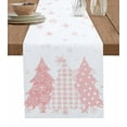 thumbnail image 1 of Pink Christmas Burlap-Cotton Table Runner 60 Inches Long,Xmas Pink Snowflake Pine Tree Farmhouse Table Runners,Outdoor Dining Tablecloths Decor for Baby Shower Party Wedding 13x60, 1 of 9