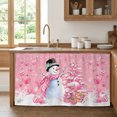 thumbnail image 1 of Pink Christmas Cabinet Curtain 28"Wx51"L,Dustproof Storage Cabinet Curtain with Self Adhesive Tape,Snowman Xmas Tree Ball Gifts Winter Tall Pantry Cover Drape for Kitchen,Laundry Room,Utility Closet, 1 of 9