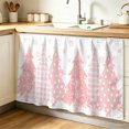 thumbnail image 1 of Pink Christmas Cabinet Curtain 32"Wx55"L,Dustproof Pantry Door Curtain with Self Adhesive Tape,Pink Plaid Xmas Tree Snowflake Winter Tall Storage Cover Privacy Drape for Bathroom Kitchen Laundry Room, 1 of 9