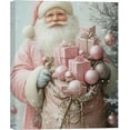thumbnail image 1 of Pink Christmas Canvas Wall Art, Santa Elegant Pictures for Girls Bedroom And Festive Party Wall Decorations, Christmas Gift for Womens, Framed Painting Ready to Hang, 1 of 7