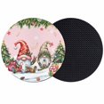 thumbnail image 1 of Pink Christmas Coasters Set of 2, Absorbent Coasters for Drinks, Gnomes Xmas Tree Snowflake Gifts Coaster for Desk Coffee Table Protection, Home Decor House Warming Gifts 4", 1 of 8