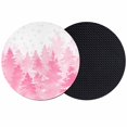 thumbnail image 1 of Pink Christmas Coasters Set of 2, Absorbent Coasters for Drinks, Winter Snowflake Abstract Forest Tree Coaster for Desk Coffee Table Protection, Home Decor House Warming Gifts 4", 1 of 8