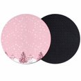 thumbnail image 1 of Pink Christmas Coasters Set of 2, Absorbent Coasters for Drinks, Winter Snowman Pine Tree Snow Scene Coaster for Desk Coffee Table Protection, Home Decor House Warming Gifts 4", 1 of 8