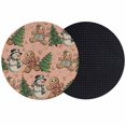 thumbnail image 1 of Pink Christmas Coasters Set of 2, Absorbent Coasters for Drinks, Xmas Tree Gingerbread Snowman Winter Coaster for Desk Coffee Table Protection, Home Decor House Warming Gifts 4", 1 of 8