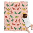 thumbnail image 1 of Pink Christmas Dinosaurs Pattern Blanket,Comfortable Soft Lamb Wool Throw Blanket,All Season,Warm Lightweight Blankets for Sofa Bed Couch Living Room Chair,30"x40", 1 of 4