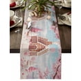 thumbnail image 1 of Pink Christmas Dresser Scarf Farmhouse, Dining Table Decorations for Wedding/Parties, Farmhouse Botanical Tree Xmas Snowflake Table Runner 90 Inches Long for Kitchen Dining, 13 x 90 In, 1 of 9