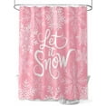 thumbnail image 1 of Pink Christmas Extra Long Shower Curtain Set, Waterproof Shower Curtains for Bathroom, Winter Xmas White Snowflakes Texture Washable Fabric Cloth Bath Curtain for Bathtub with Hooks 72x96 Inches, 1 of 6