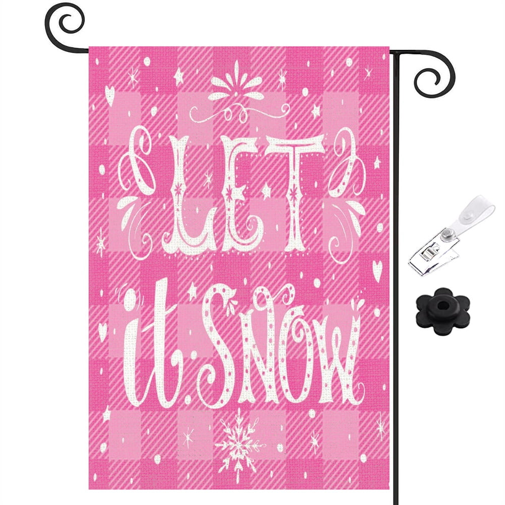 Pink Christmas Garden Flag Double Sided fo Yard Outdoor Flag,178