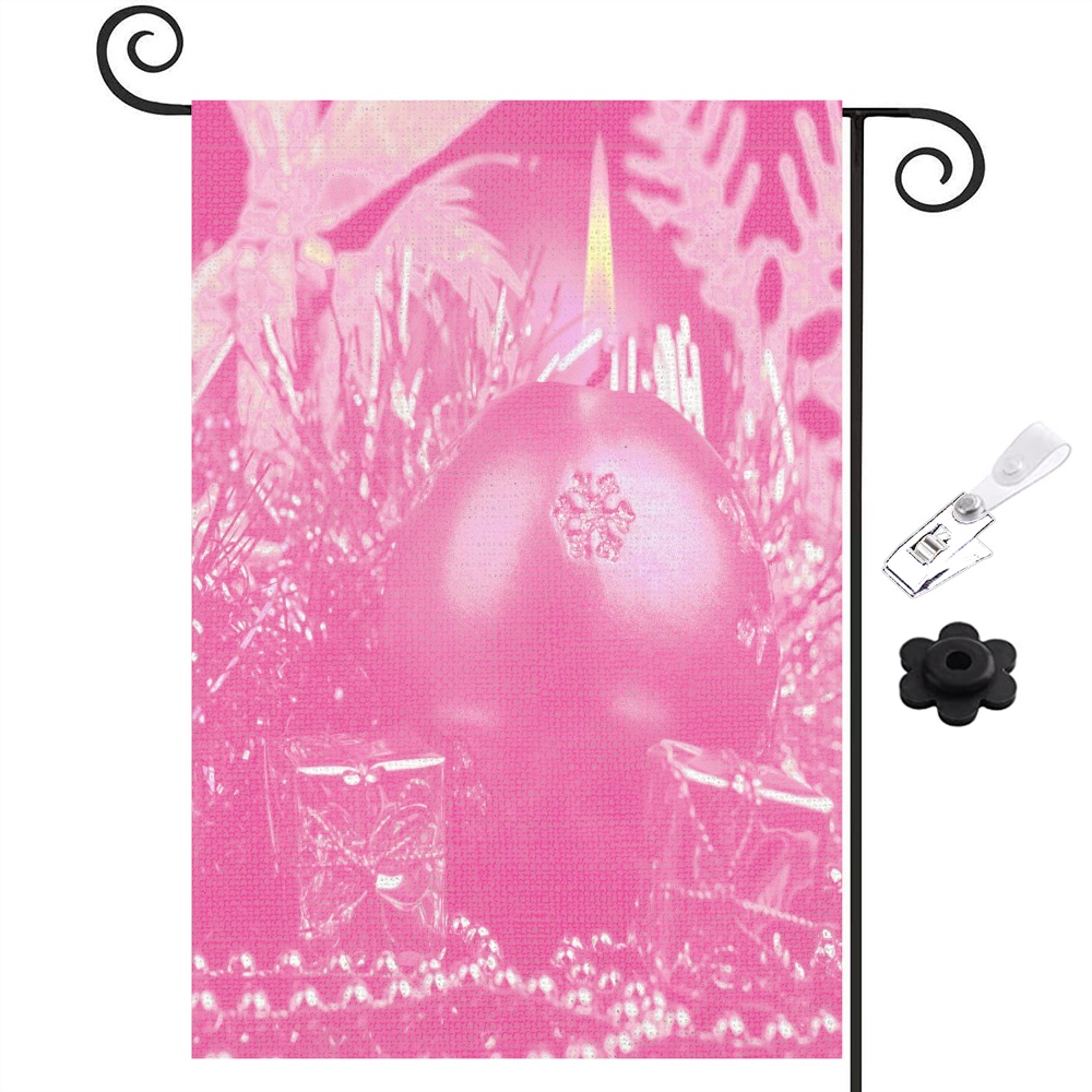 Pink Christmas Garden Flag Vertical Double Sided Flags Outside Vertical
