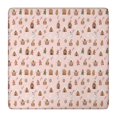 thumbnail image 1 of Pink Christmas Gingerbread House Pattern Square Fitted Tablecloth with Elastic Edge,Square Table Cover,Washable Elastic Table Cover for Home Kitchen Party Decor 36"x36", 1 of 6
