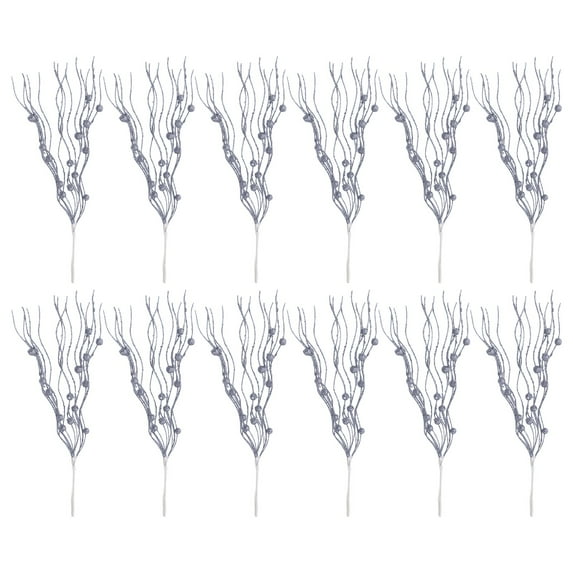 Pink Christmas Glitter Berry Stems 12 Pack 17in Artificial Holiday Picks for Tree Wreath Crafts Home Decor