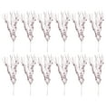 thumbnail image 1 of Pink Christmas Glitter Berry Stems 12 Pack 17in Artificial Holiday Picks for Tree Wreath Crafts Home Decor, 1 of 9