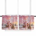 thumbnail image 1 of Pink Christmas Kitchen Curtain 2 Panels Tiers Curtains 24 Inch Length, Snowflake Watercolor Xmas Tree Curtains Rod Pocket Curtains Window Drapes Treatment Window Cafe Curtains, 1 of 5