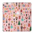 thumbnail image 1 of Pink Christmas Nutcracker Pattern Square Fitted Tablecloth with Elastic Edge,Square Table Cover,Washable Elastic Table Cover for Home Kitchen Party Decor 34"x34", 1 of 6