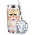 thumbnail image 1 of Pink Christmas Nutcracker Tumbler with Lid and Straw, Xmas Nutcracker King Stainless Steel Travel Coffee Cup, Funny Christmas New Year Gift, 20oz Double Wall Vacuum Insulated Mug, 1 of 7