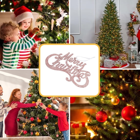 Pink Christmas Ornaments Foam Tree Decor, Diy Hanging Holiday Decoration with Bow & Mushroom Design for Xmas, Wreaths, and Gift Giving