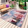thumbnail image 1 of Pink Christmas Outdoor Rug for Patio/Deck/Porch, Non-Slip Large Area Rug 6 x 9 Ft, Farmhouse Xmas Tree Snowflake Indoor Outdoor Rugs Washable Area Rugs, Reversible Camping Rug Carpet Runner, 1 of 8