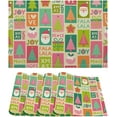 thumbnail image 1 of Pink Christmas Placemat Table Mat Washable Kitchen Heat Resistant Non-Slip Linen Place Mats for Dining Table Party Decoration Set of 4, 12x18 Inch, 1 of 6