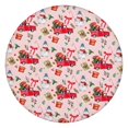 thumbnail image 1 of Pink Christmas Red Truck and Snowman Pattern Round Fitted Tablecloth with Elastic Edge,Dining Table Cover Waterproof,Outdoor Round Tablecloth for Camping,Dining,Indoor and Outdoor, 1 of 7