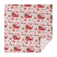 thumbnail image 1 of Pink Christmas Red Truck and Snowman Pattern Square Tablecloth,Waterproof Square Table Cover,Wipeable Spillproof Washable Table Cover for Home Kitchen Party Decor 42"X42"(107x107cm), 1 of 6