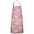 thumbnail image 1 of Pink Christmas Santa Pattern Apron-Garden Aprons for Women with Pockets-Cotton Linen Waterproof Kitchen Cooking Gardening Aprons Adjustable for Kitchen,Cooking,BBQ and Salon 33"x27", 1 of 7