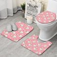 thumbnail image 1 of Pink Christmas Santa Pattern Bathroom Rugs Sets 3 Piece,Toilet Cover Set,Absorbent Non Slip Bathroom Mats Sets with U-Shaped Contour Rug Toilet Rug Set, 1 of 5
