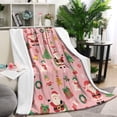 thumbnail image 1 of Pink Christmas Santa Pattern Blanket,Comfortable Soft Flannel Throw Blanket,All Season,Warm Lightweight Blankets for Sofa Bed Couch Living Room Chair,40"x50", 1 of 4