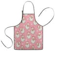 thumbnail image 1 of Pink Christmas Santa Pattern Kids Aprons for Girls and Boys,Adjustable Neck Strap Toddler Aprons for Kids Cooking Baking, 1 of 7