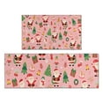 thumbnail image 1 of Pink Christmas Santa Pattern Kitchen Rugs Sets Of 2,Anti Fatigue Kitchen Mat Rugs Non Slip Washable,Decorative Kitchen Floor Mats for Kitchen,Sink,Laundry,17"x30"+17"x47", 1 of 7