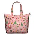 thumbnail image 1 of Pink Christmas Santa Pattern Travel Tote Bags for Women Carry On,Large Weekender Bags for Women Travel,Multi Functional Duffle Bag for Work,Shopping,Sports, 1 of 5