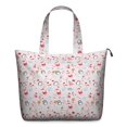 thumbnail image 1 of Pink Christmas Santa and Penguin Pattern Travel Tote Bags for Women Carry On,Large Weekender Bags for Women Travel,Multi Functional Duffle Bag for Work,Shopping,Sports, 1 of 5