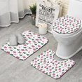 thumbnail image 1 of Pink Christmas Santa and Tree Pattern Bathroom Rugs Sets 3 Piece,Toilet Cover Set,Absorbent Non Slip Bathroom Mats Sets with U-Shaped Contour Rug Toilet Rug Set, 1 of 5