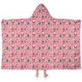thumbnail image 1 of Pink Christmas Santa and Tree Pattern Hooded Bath Towel，60"x35" for Ages 3 To 12 Kids, Quick Dry Lightweight Soft Microfiber Hood Beach Towel Cover Up for Kids, 1 of 7