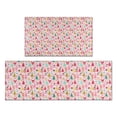 thumbnail image 1 of Pink Christmas Santa and Tree Pattern Kitchen Rugs Sets Of 2,Anti Fatigue Kitchen Mat Rugs Non Slip Washable,Decorative Kitchen Floor Mats for Kitchen,Sink,Laundry,17"x30"+17"x47", 1 of 7