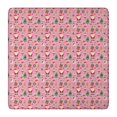 thumbnail image 1 of Pink Christmas Santa and Tree Pattern Square Fitted Tablecloth with Elastic Edge,Square Table Cover,Washable Elastic Table Cover for Home Kitchen Party Decor 36"x36", 1 of 6