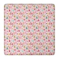 thumbnail image 1 of Pink Christmas Santa and Tree Pattern Square Fitted Tablecloth with Elastic Edge,Square Table Cover,Washable Elastic Table Cover for Home Kitchen Party Decor 36"x36", 1 of 6