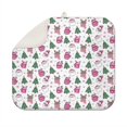 thumbnail image 1 of Pink Christmas Santa and Tree Pattern Dish Drying Mat for Kitchen 1 Pack, Ultra Absorbent Microfiber Dishes Drainer Mats,16x18in(41x46cm), 1 of 6