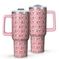 thumbnail image 1 of Pink Christmas Santa and Tree Pattern Tumbler with Handle and Lid,40oz Double Wall Vacuum Insulated Tumbler,Cups Gift for Women and Men, 1 of 7